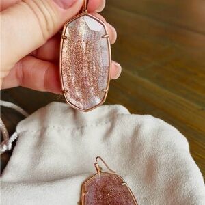 Kendra Scott Rose Gold Danielle Dusty Pink Faceted Earrings